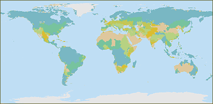 Map of renewable water supply per capita